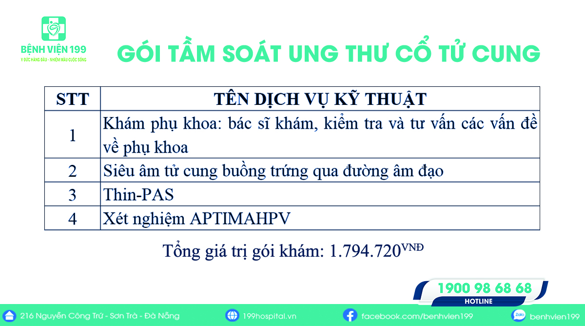 Hạng mục x&eacute;t nghiệm tầm so&aacute;t ung thử cổ tử cung